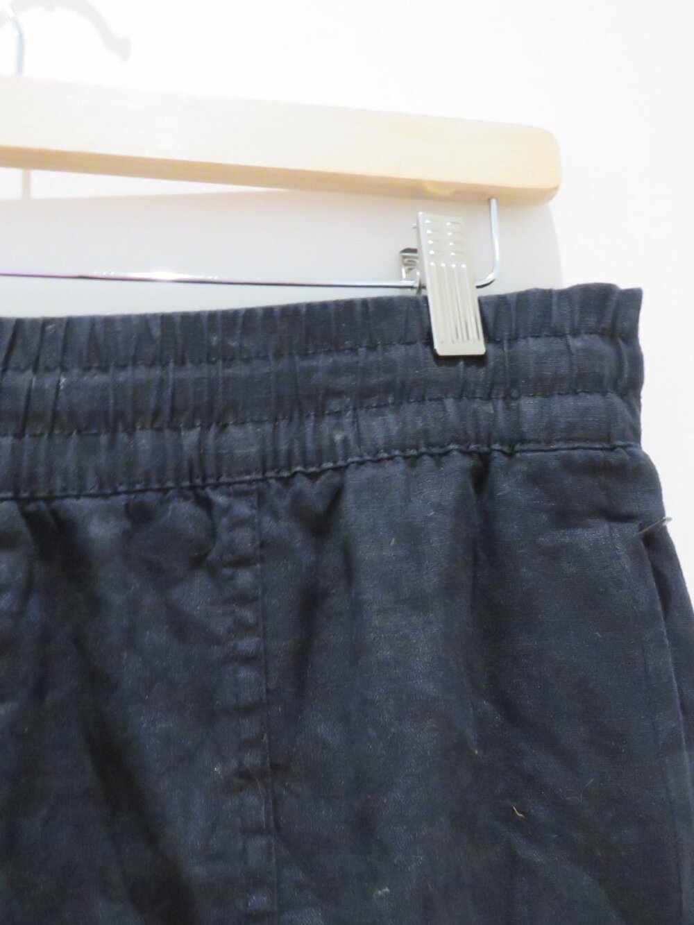 ATHLETA Retreat Linen High Rise Ankle Pant Black Large Travel Coastal Summer - Picture 4 of 12
